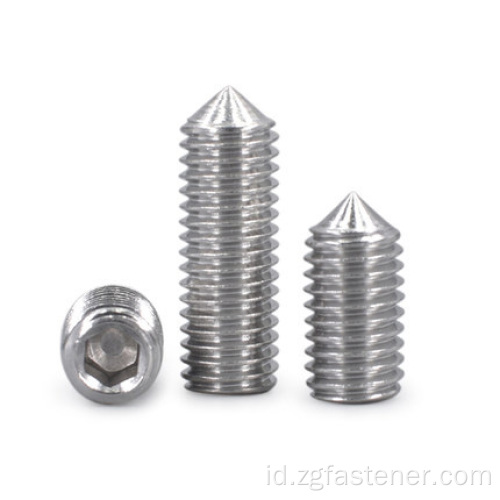 DIN914 Stainless Steel 304 Hexagon Socket Set Screws With Cone Point